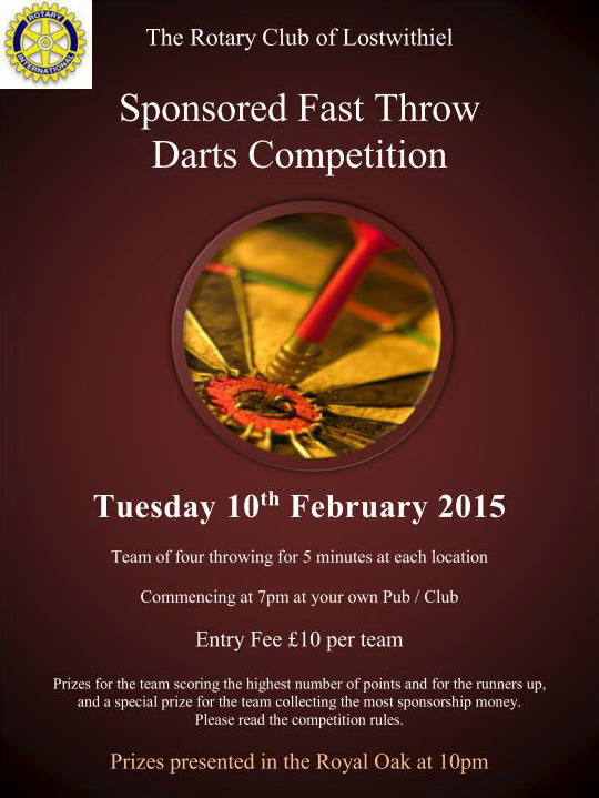 2015 Lostwithiel Fast Throw Darts Competition